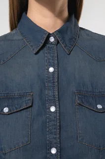 Kariban Dames denim blouse lange mouwen – foto 4