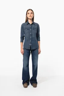 Kariban Dames denim blouse lange mouwen – foto 11