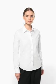 Kariban Ladies’ long-sleeved cotton poplin shirt – foto 1