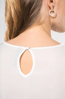 Kariban Damesblouse in crêpe met lange mouwen – foto 4