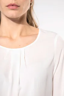 Kariban Damesblouse in crêpe met lange mouwen – foto 3