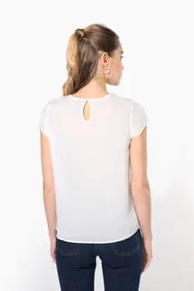 Kariban Damesblouse in crêpe met korte mouwen – foto 2