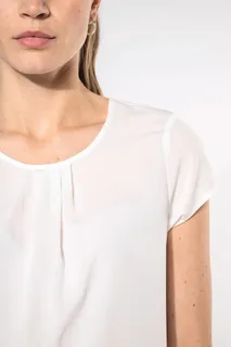 Kariban Damesblouse in crêpe met korte mouwen – foto 7