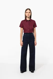 Kariban Ladies' short-sleeved cotton/elastane shirt – foto 5