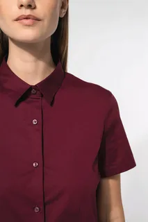 Kariban Ladies' short-sleeved cotton/elastane shirt – foto 3