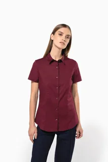 Kariban Ladies' short-sleeved cotton/elastane shirt – foto 1