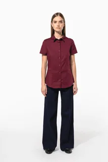 Kariban Ladies' short-sleeved cotton/elastane shirt – foto 7
