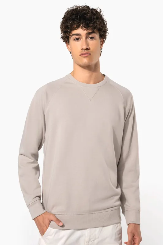 Kariban Herensweater BIO ronde hals raglanmouwen