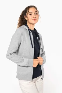 Kariban Ladies’ contrast hooded full zip sweatshirt – foto 1
