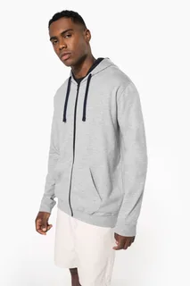Kariban Men's contrast hooded full zip sweatshirt – foto 1