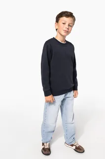 Kariban Gerecyclede kindersweater met ronde hals – foto 6