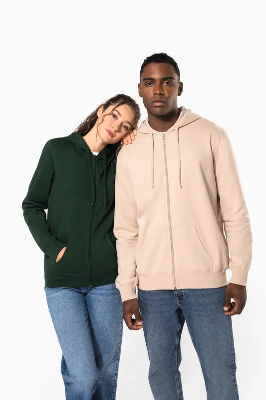 Kariban Gerecyclede uniseks sweater met rits en capuchon