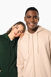 Kariban Gerecyclede uniseks sweater met rits en capuchon – foto 10