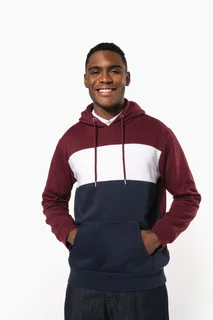 Kariban Driekleurige unisex sweater met capuchon – foto 4