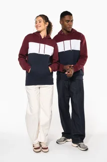 Kariban Driekleurige unisex sweater met capuchon – foto 12