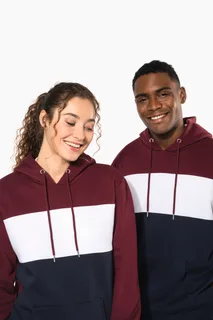 Kariban Driekleurige unisex sweater met capuchon – foto 10