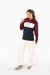 Kariban Driekleurige unisex sweater met capuchon – foto 15