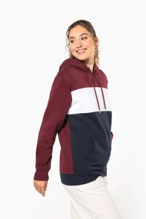 Kariban Driekleurige unisex sweater met capuchon – foto 2