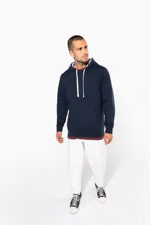 Kariban Unisex sweater met capuchon met contrasterend motief – foto 6