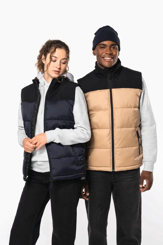 Kariban Tweekleurige gewatteerde bodywarmer uniseks