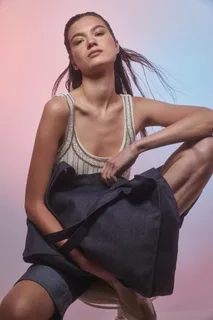 Kimood Grote shopper van denim – foto 5