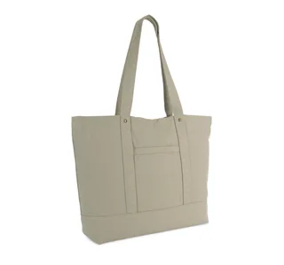 Kimood Washed cotton shopper bag with side pocket – foto 5