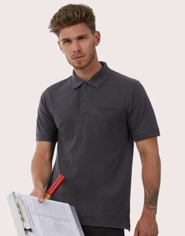 B&C Pro Werkpolo met borstzak van mengweefsel