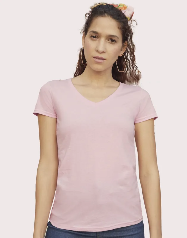 Fruit of the Loom Lady-Fit Valueweight T-shirt met V-hals