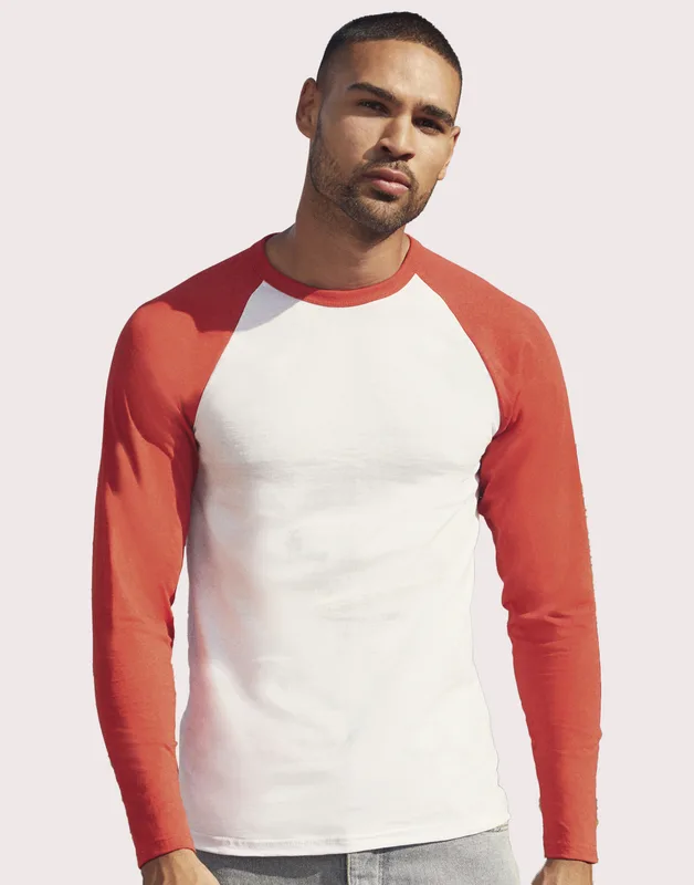 Fruit of the Loom Baseball T-shirt met lange mouwen