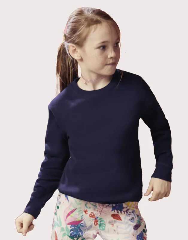 Fruit of the Loom Kinder sweater met ingezette mouwen