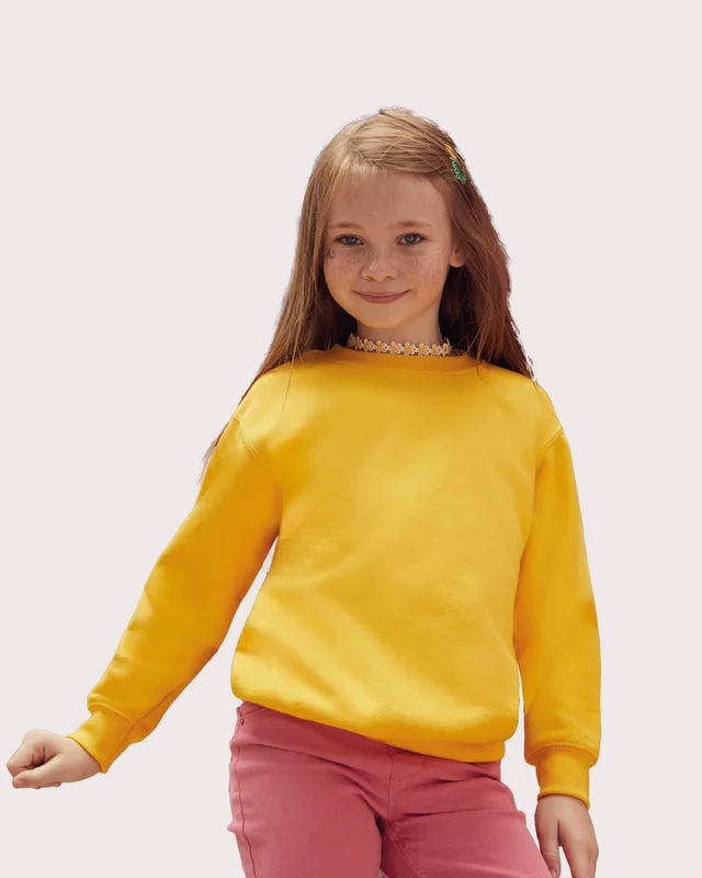 Fruit of the Loom Kinder sweater met ingezette mouwen