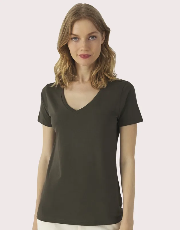 B&C Dames T-shirt met V-hals