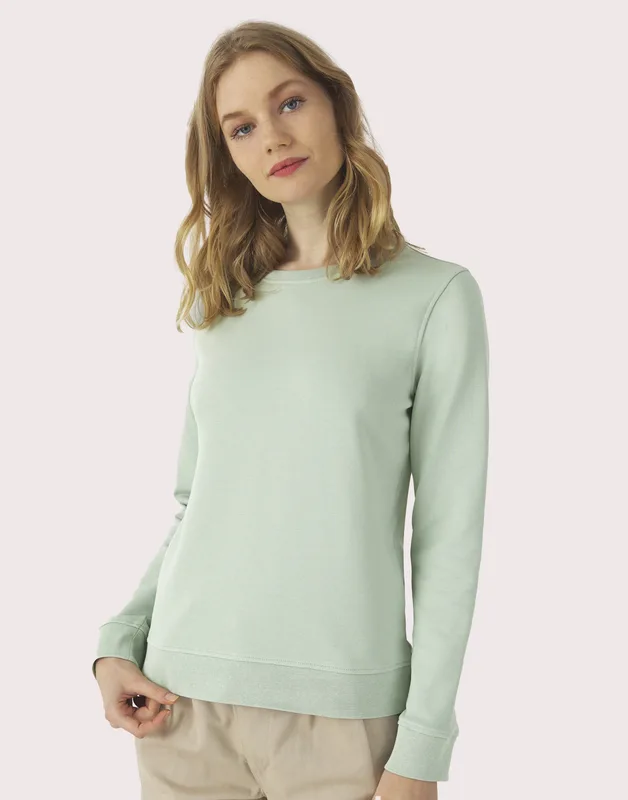 B&C Dames sweater met ronde hals van biologische French terry
