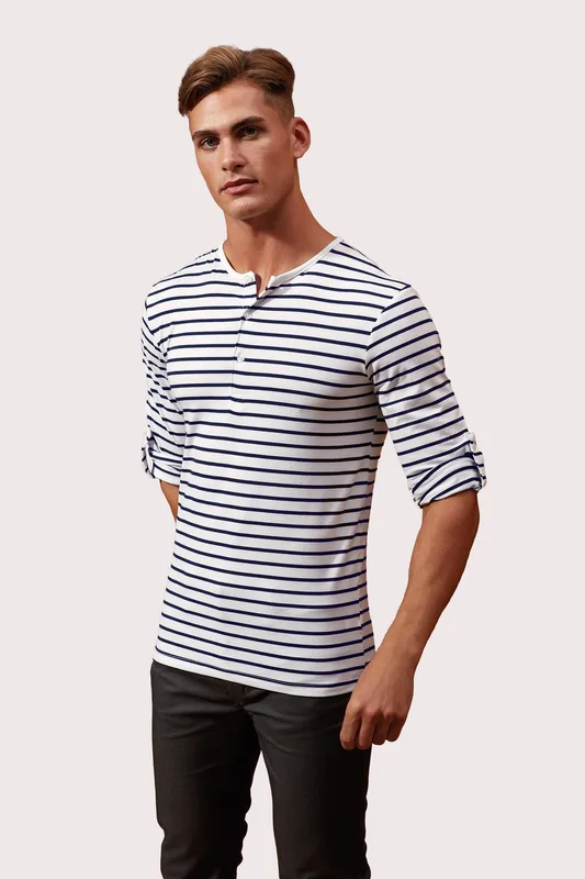 Premier Long John heren T-shirt met opgerolde mouwen
