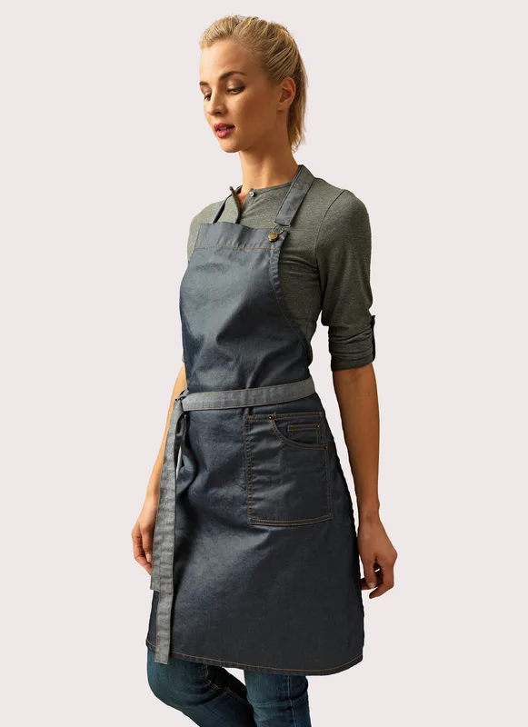 Premier District halterschort in gewaxte denimlook