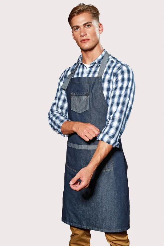 Premier Domain - Contrast denim halterschort