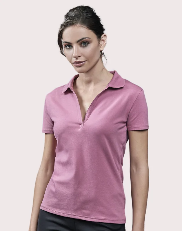 Tee Jays Dames luxe stretch polo met V-hals