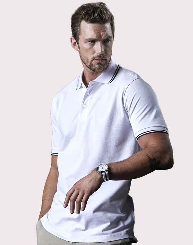 Tee Jays Luxe gestreepte stretch polo