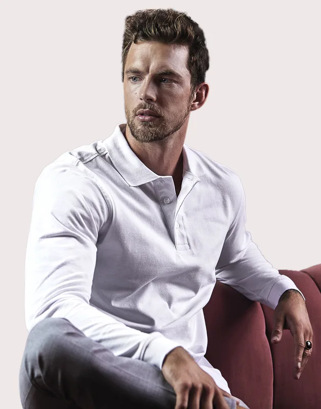 Tee Jays Luxe stretch polo met lange mouwen