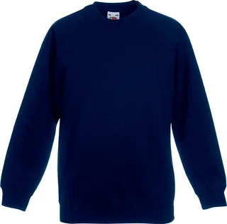Fruit of the Loom Kinder raglan sweater in Navy, voorkant