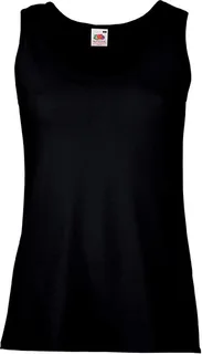 Fruit of the Loom Lady-Fit Valueweight tank top in Black, voorkant