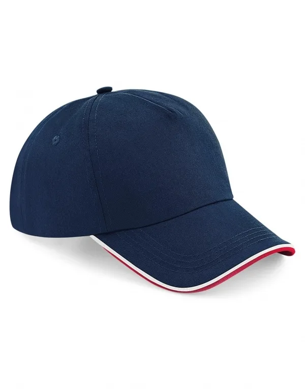 Beechfield Authentic 5-panel cap with piped peak