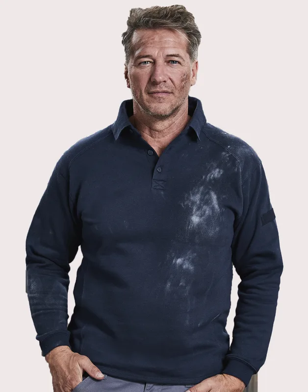 Russell Heavy Duty sweater met kraag