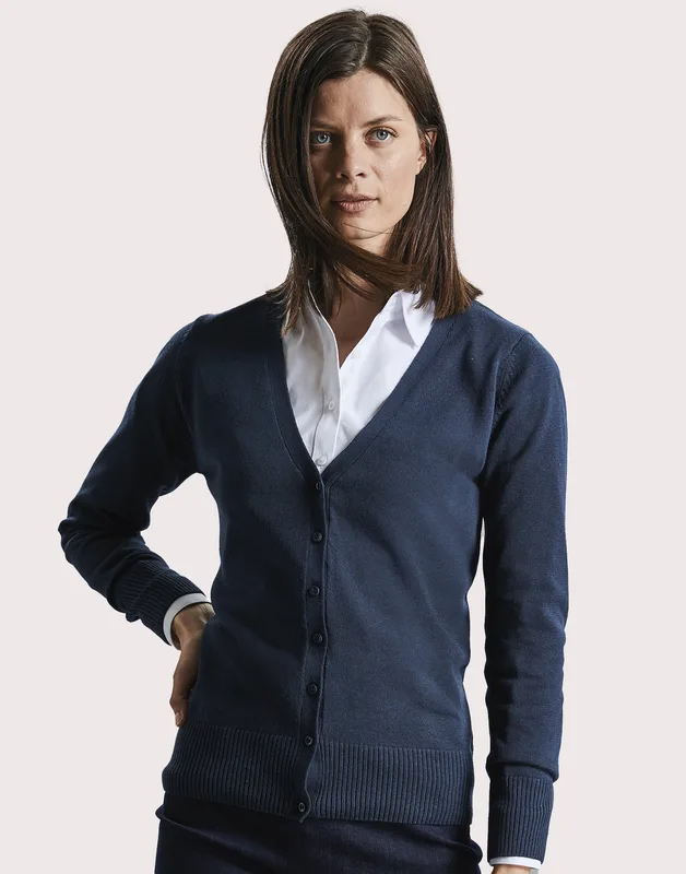 Russell Collection Dames gebreid vest met V-hals