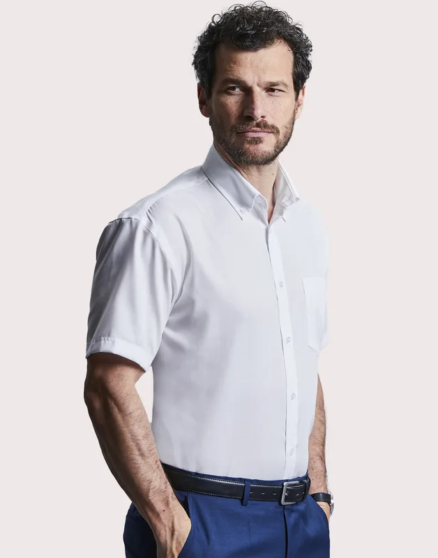Russell Collection Men's short-sleeved non-iron shirt