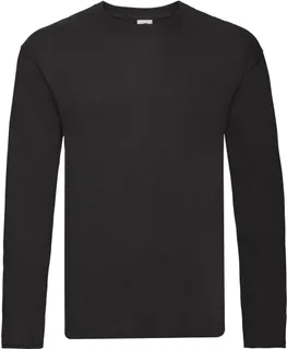 Fruit of the Loom Original-T long-sleeve T-shirt in Black, voorkant