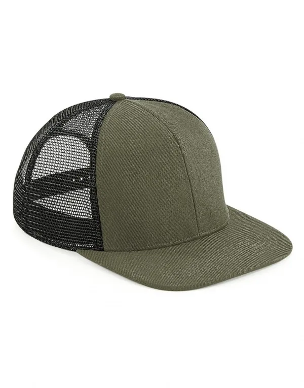 Beechfield Original 6-panel truckerspet met platte klep